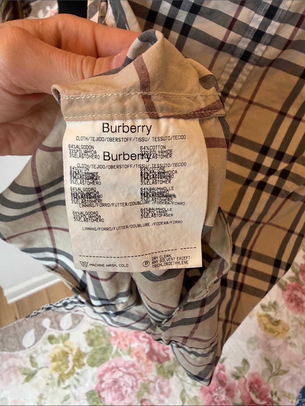 Burberry Beige Black Check Button-Down Sleeveless Shirt - Picture 4 of 5